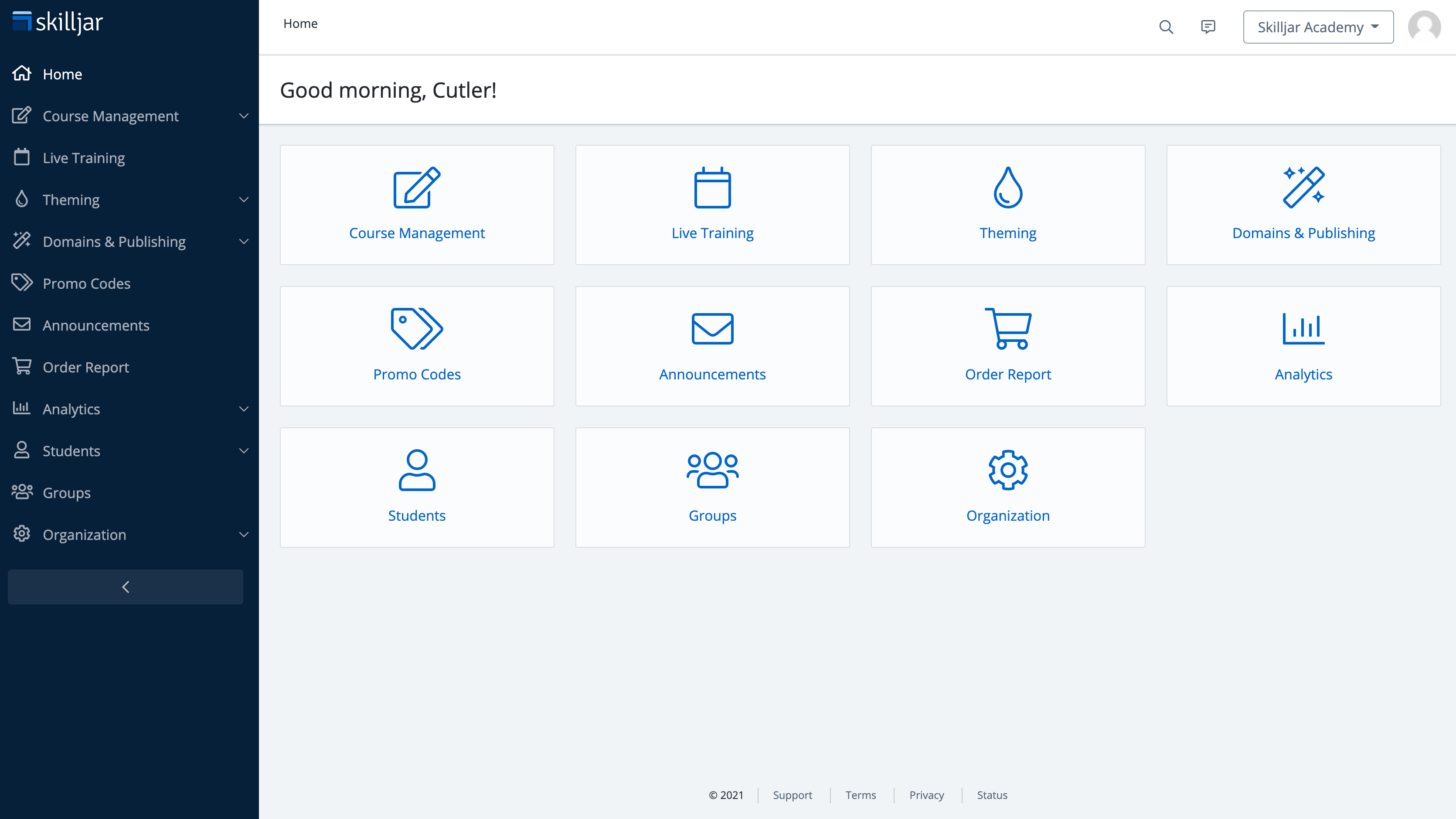 screenshot of Skilljar Customer Education